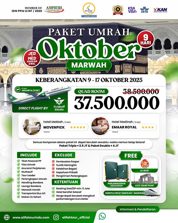paket umroh oktober 2025 by alifah tour