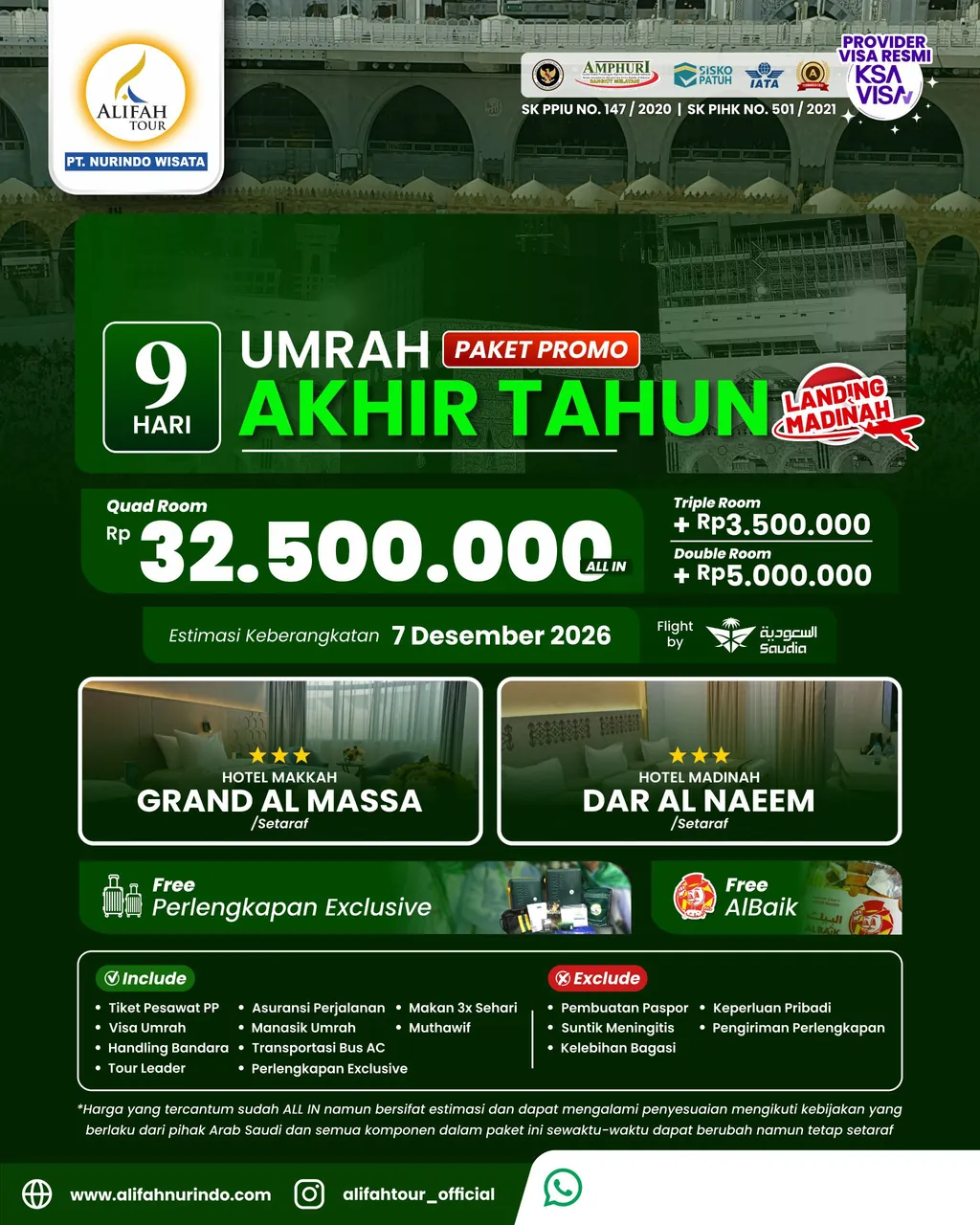 umrah akhir tahun 32 juta