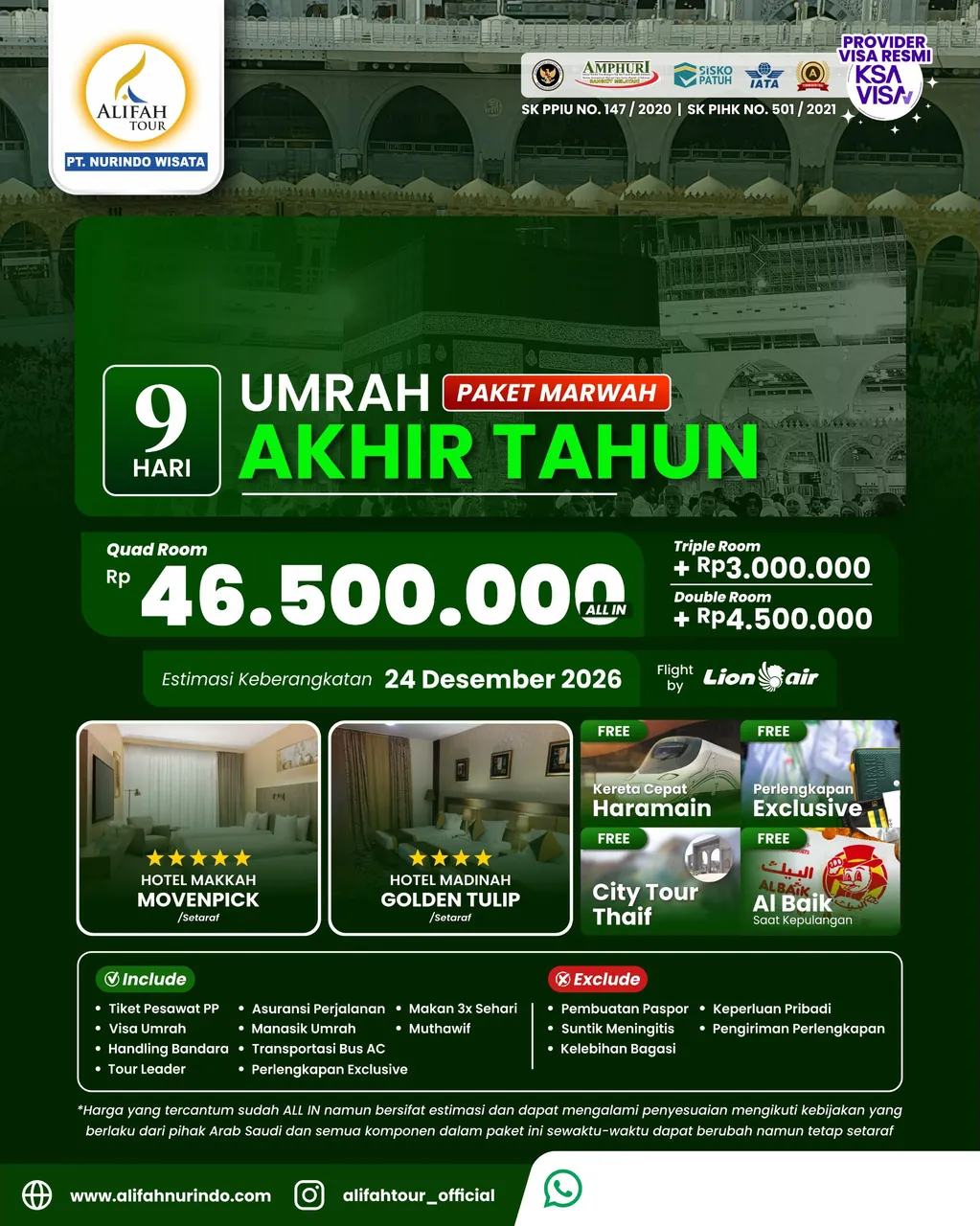 umrah akhir tahun 46juta